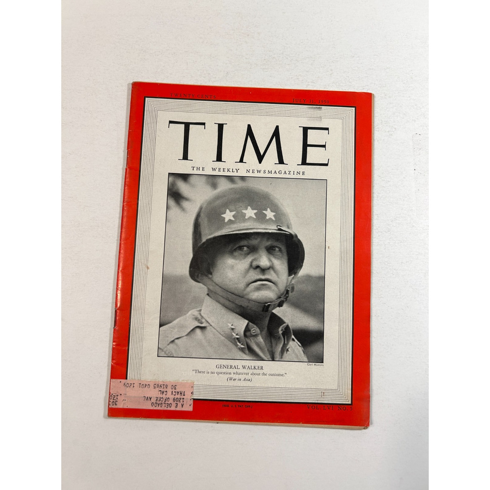 TIME Magazine July 31 1950 General Walker Korean War Vintage Issue